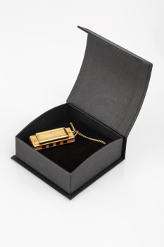 Preview: HOHNER Mundharmonika, Little Lady, C, vergoldet mit Kette